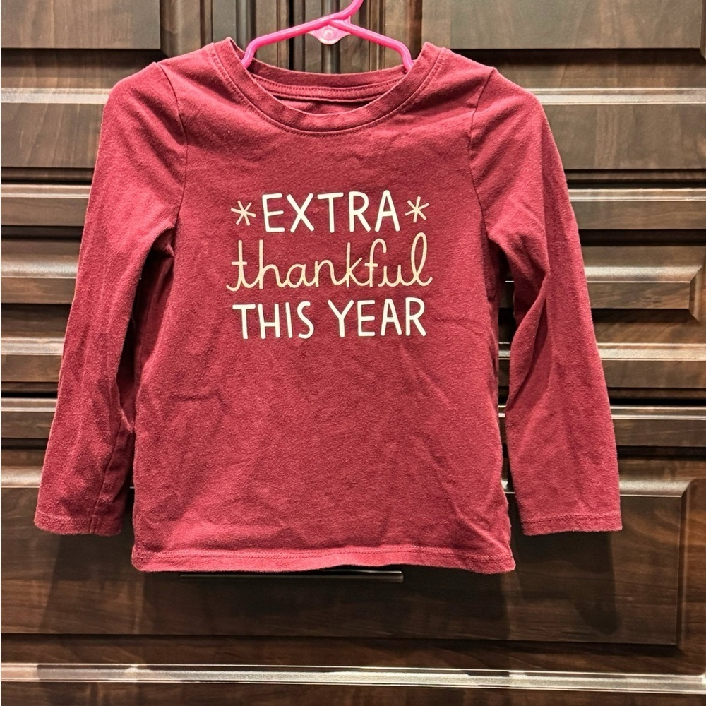 Kids Burgundy Long Sleeve Shirt 3T
